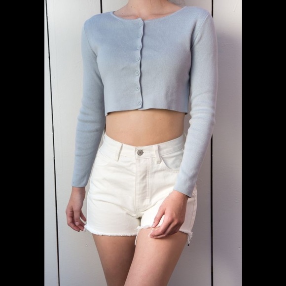 Brandy Melville blue Athelia knit top - Picture 2 of 6